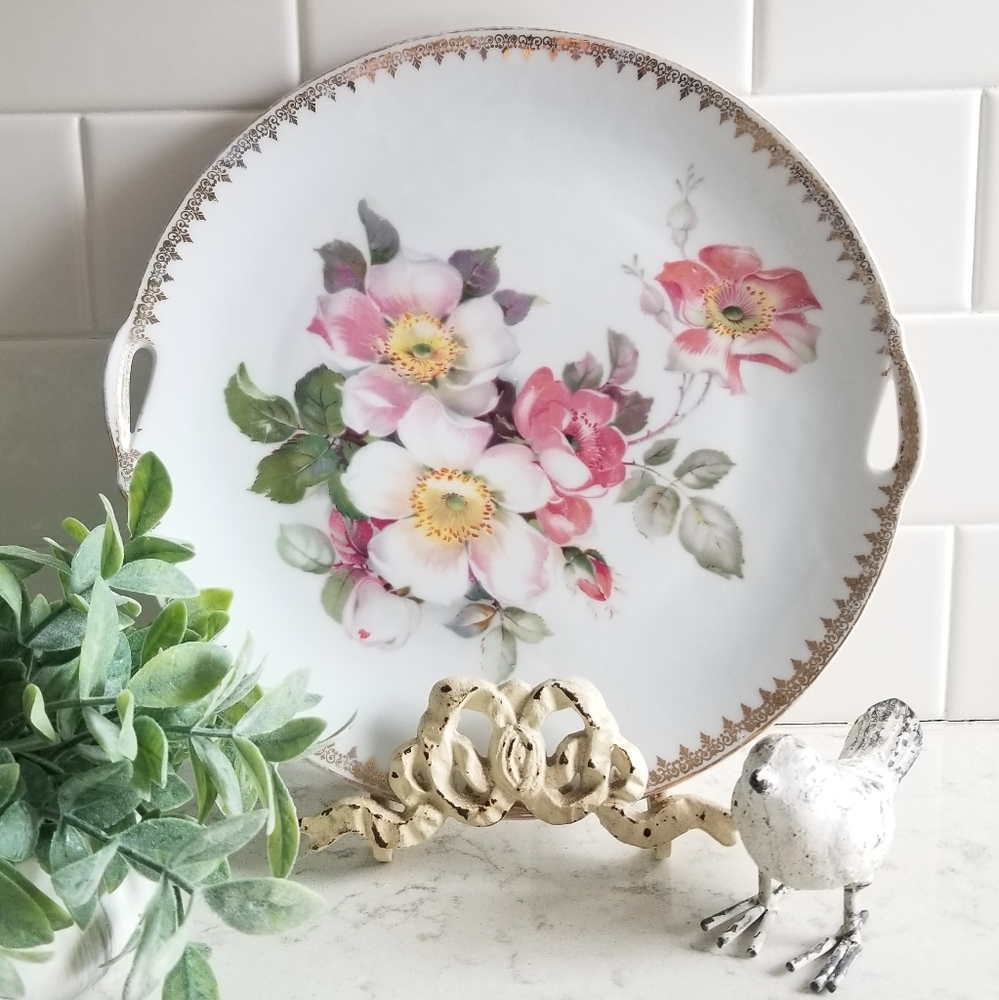 Stunning Vintage Floral China Plate